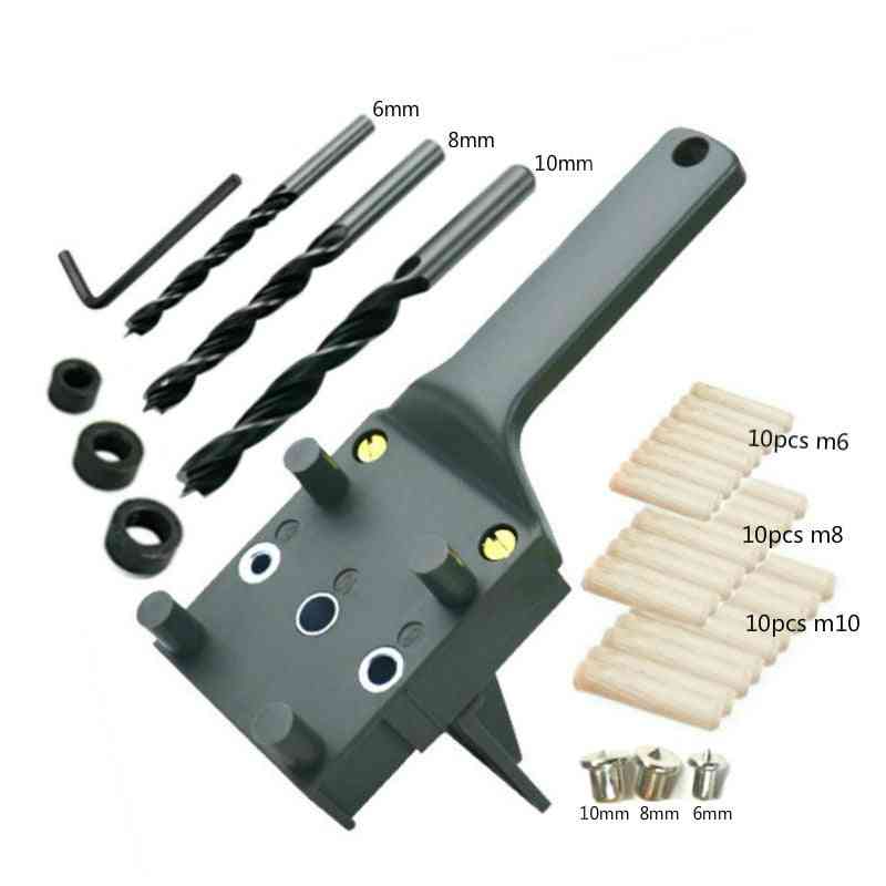 Woodworking Dowel Jig 6 8 10mm Wood Drill Handheld Pocket Hole Jig Doweling Hole Saw Drill Guide Tools For Carpentry