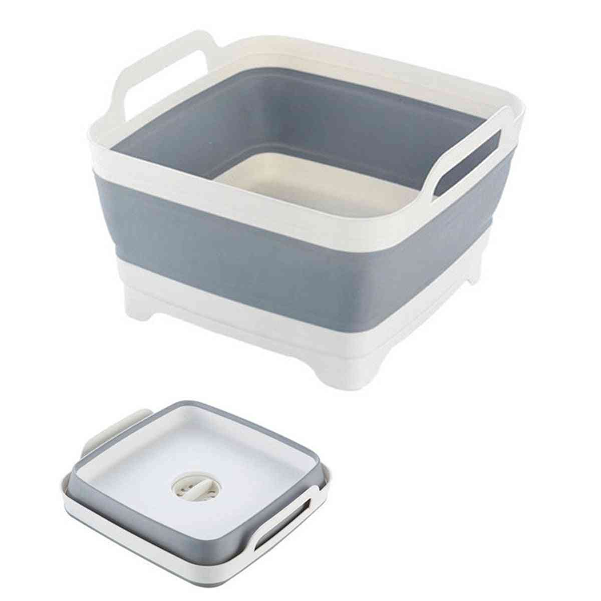 Folding Wash Basin, Silicone Dish Tub Collapsible Basin