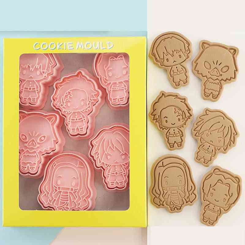 Anime Demon Slayer Cookies Cutter Tools, 3d Pressing Biscuit Mold
