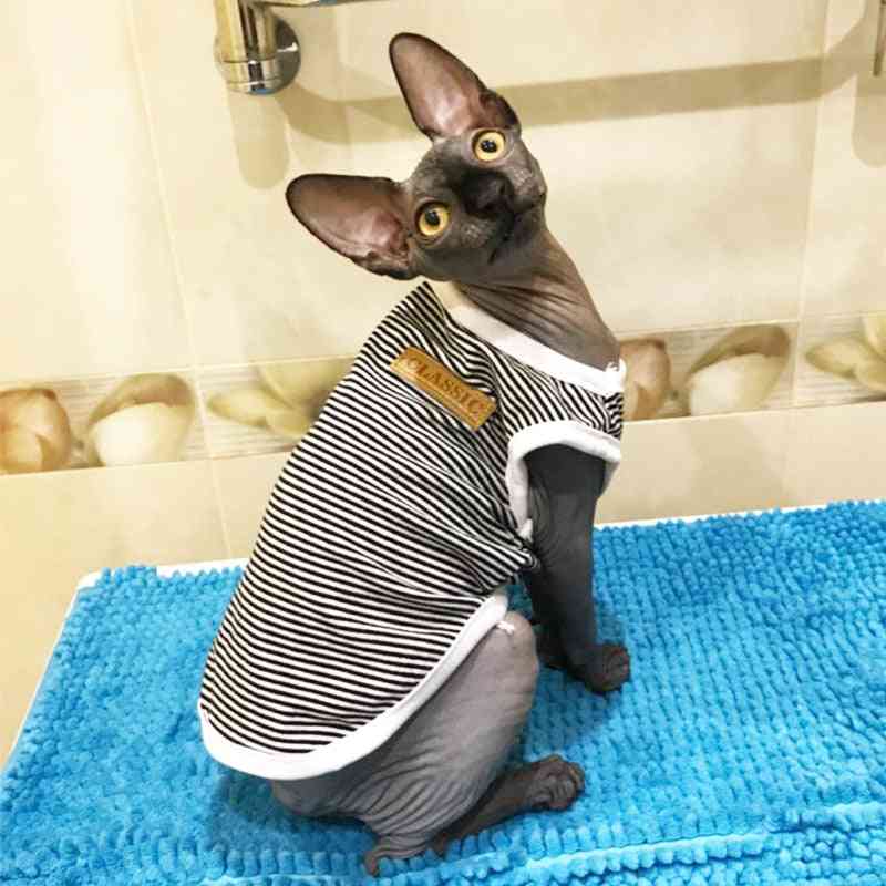 Summer Cat Clothes Cotton Striped Vest Pet Cats T Shirt