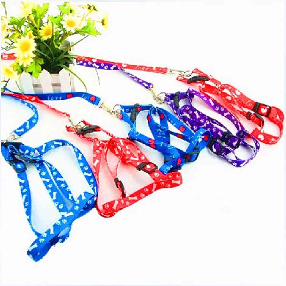 Nylon Dog Pet Puppy Cat Adjustable Harness With Lead Leash 10 Colors To Choose Leash Chain Collars Interactive Toy