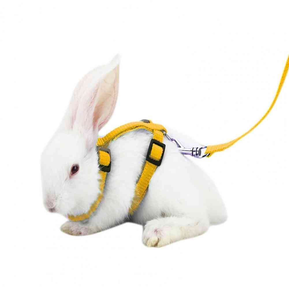 Pet Guinea Pig Rabbit Harness Collars Breakaway Soft Pet Supplies Lightweight Lead Rope Buckle Leashes