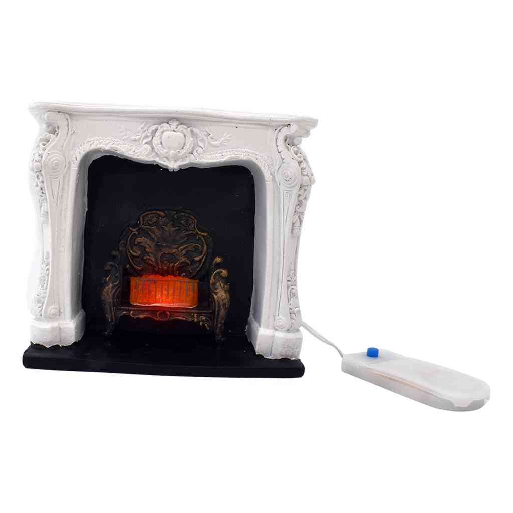 Miniature Fireplace Electric Red Light Living Room Vintage Freestanding Decor