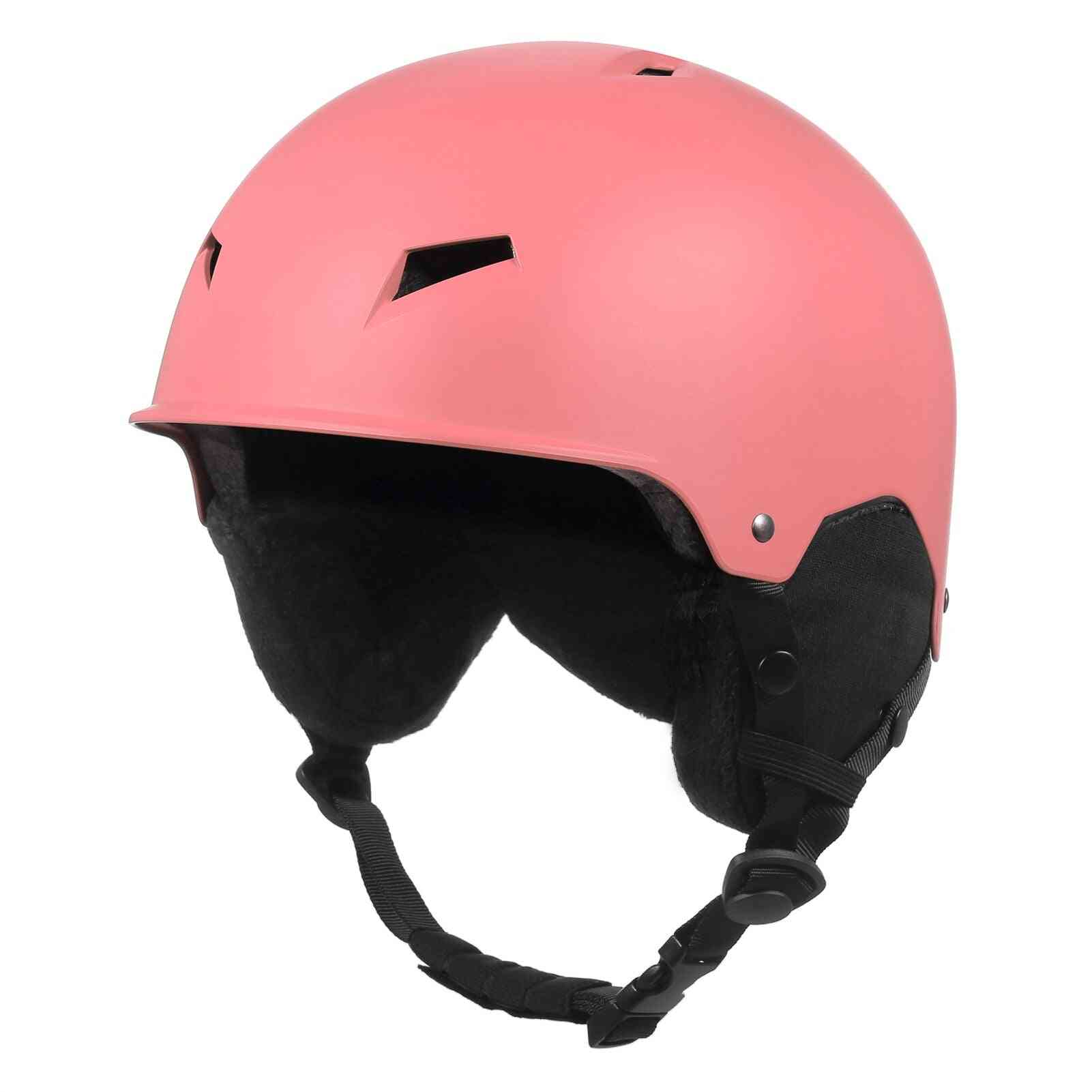 Unisex Snowboard Helmet With Goggle Fixed Strap