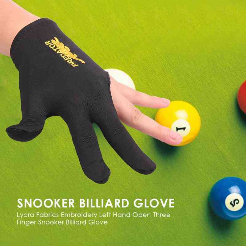 Snooker Billiard Glove Embroidery Billard Gloves Left Hand Three Finger