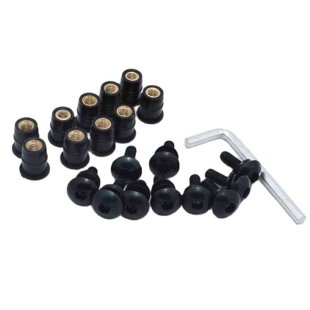 10pcs/set Kit Motorcycle M5 15mm Metric Rubber Well Nuts