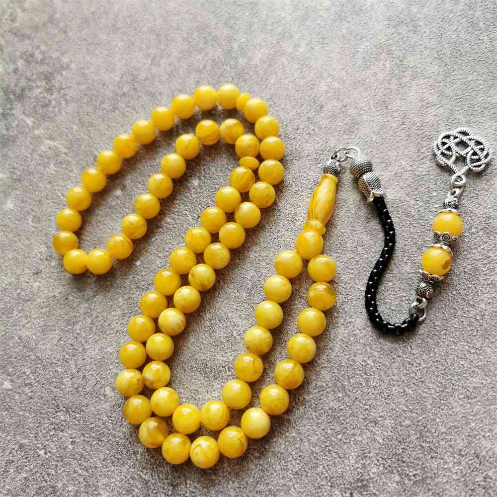 Tasbih Amber Color Handmade Prayer Beads