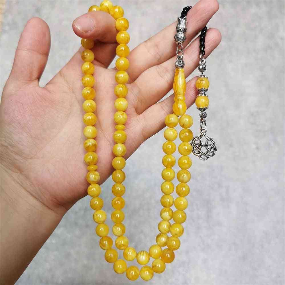 Tasbih Amber Color Handmade Prayer Beads