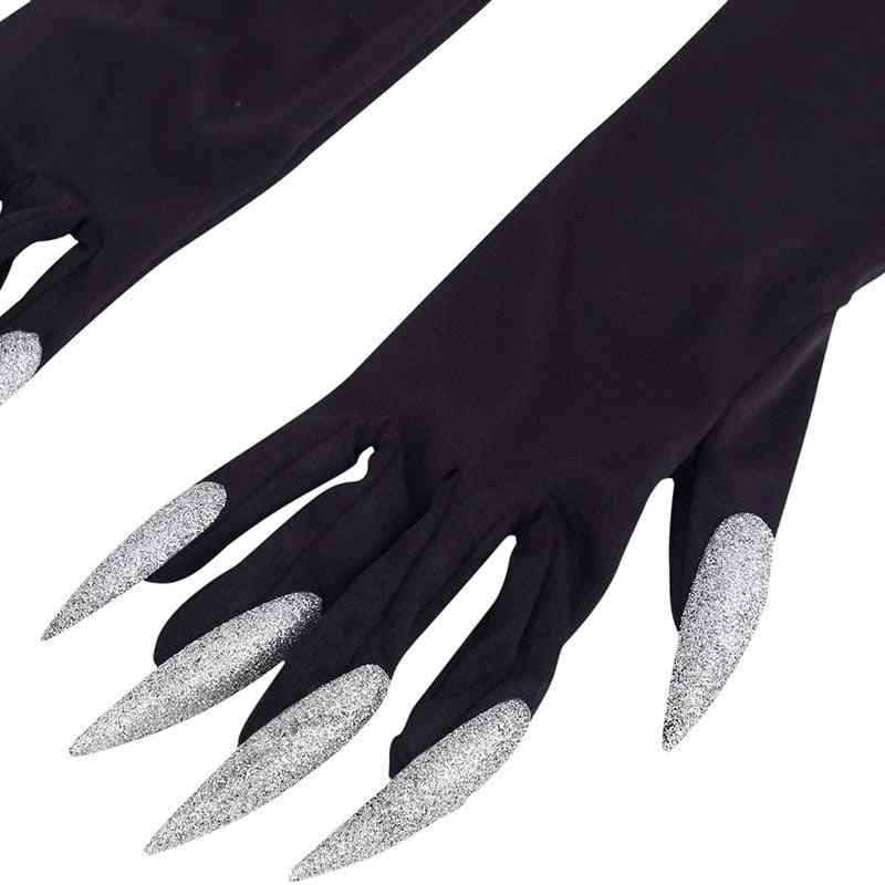 Halloween långa naglar cosplay handskar