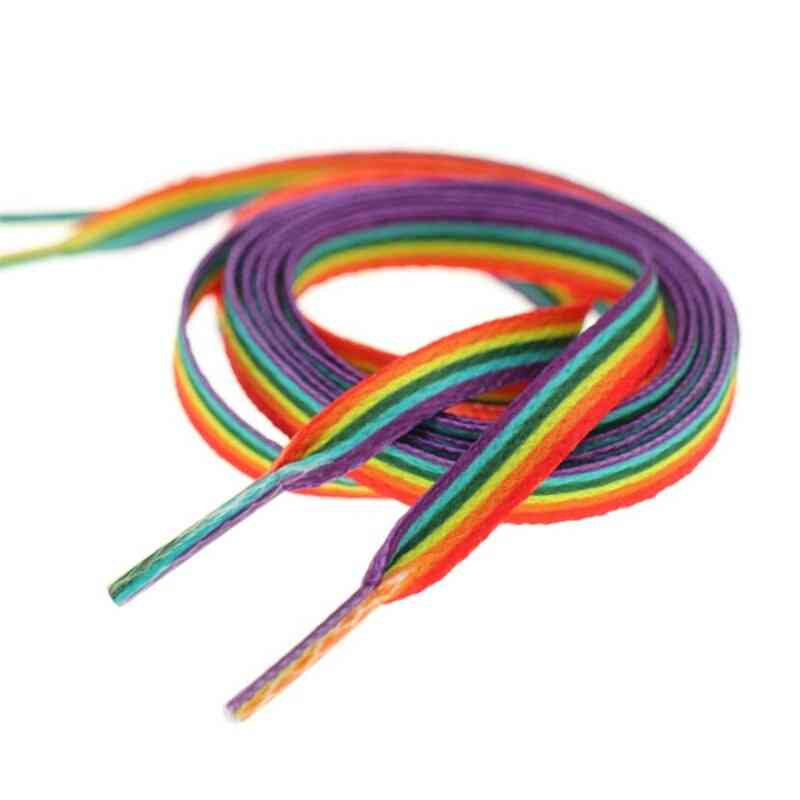 Solid Long Rainbow  Shoelaces