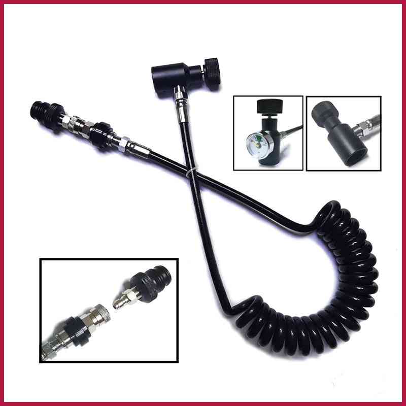 Pcp Shooting Paintball Accessories - Coil Remote Hose Thick Line 2.5m With Slide Check