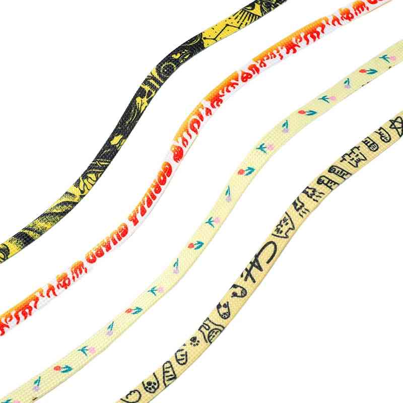 Flame Color Matching Flowers Shoelaces For Unisex