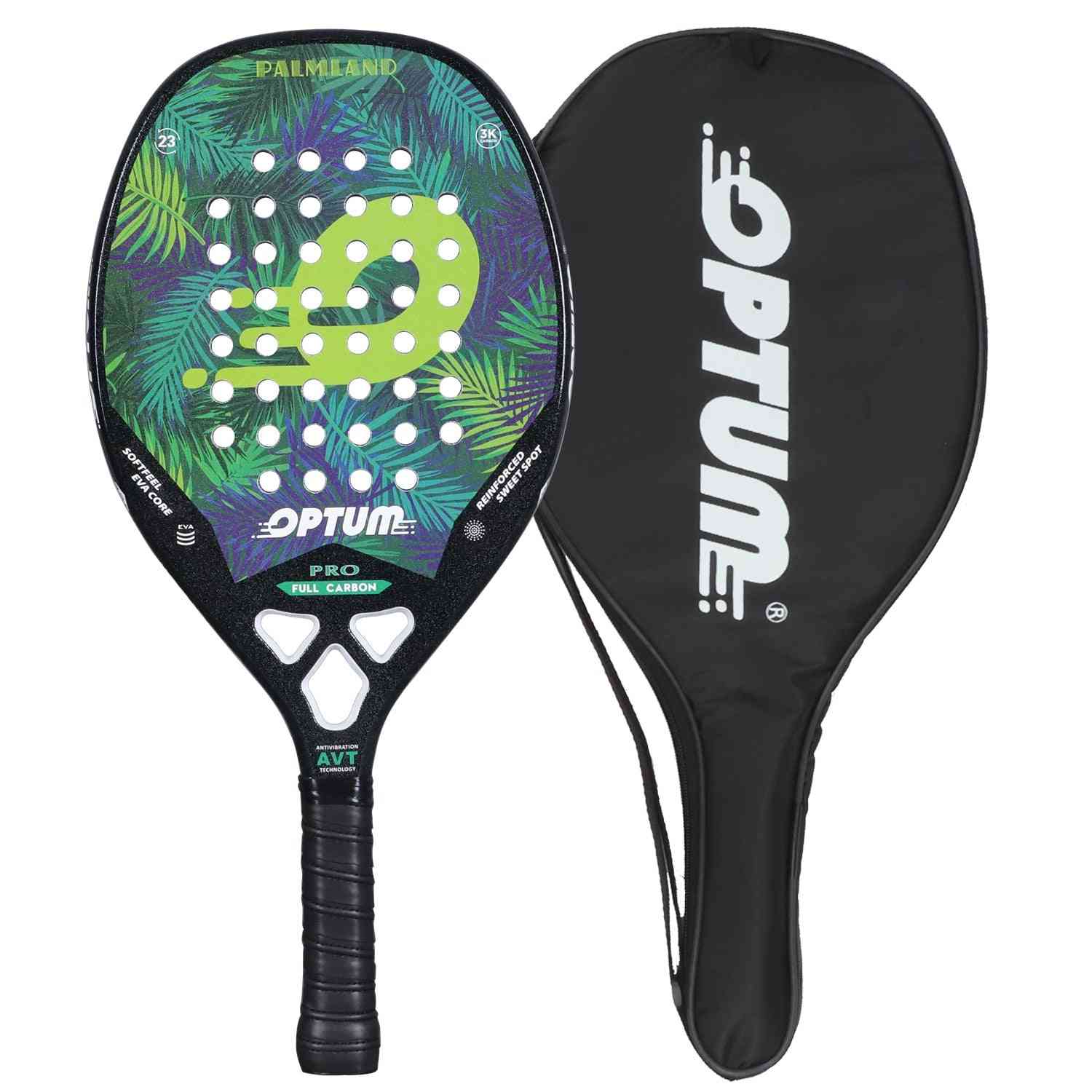 3k Carbon Fiber Rough Surface Beach Tennis Racket With Cover Bag
