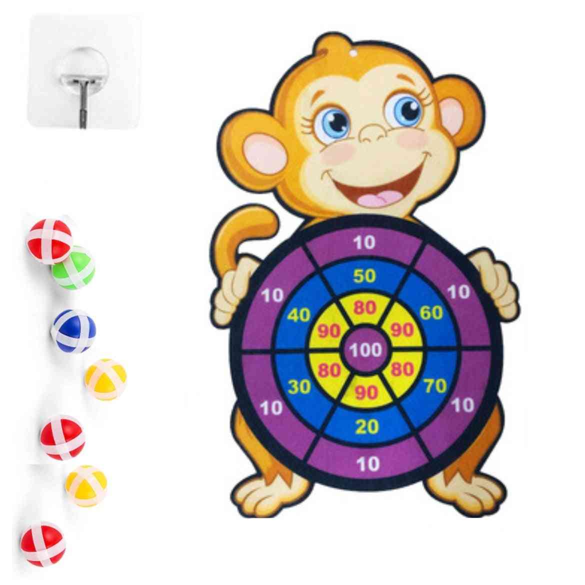 Dart Board Target Animal Sticky Ball Throw Indoor Toy For