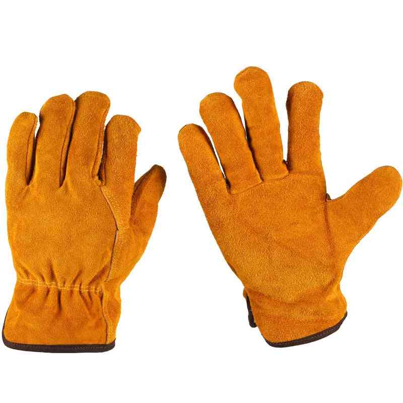 Cowhide Driver Security Protection Wear Safety Gloves