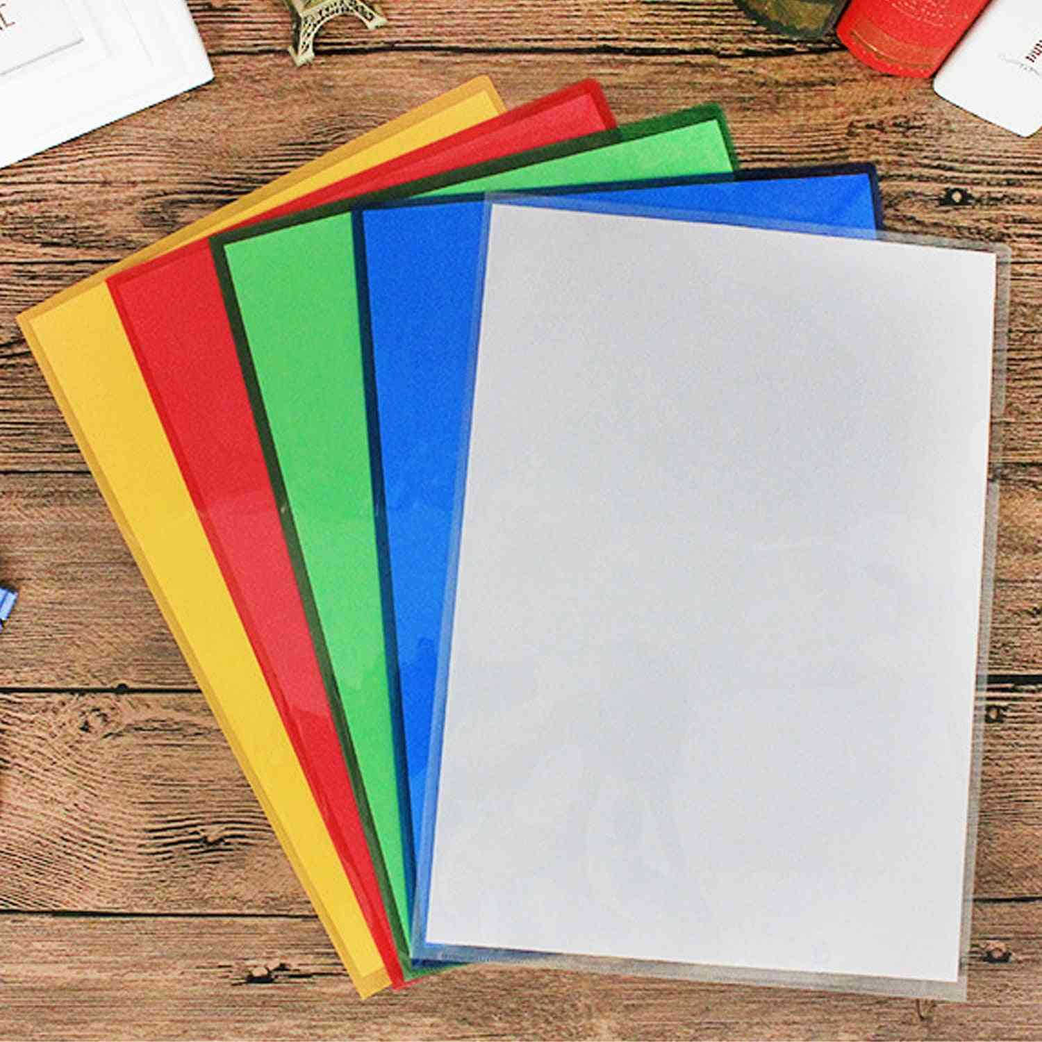 20pcs A4 Size L-type Clear Transparent Plastic File Document Folders Bag