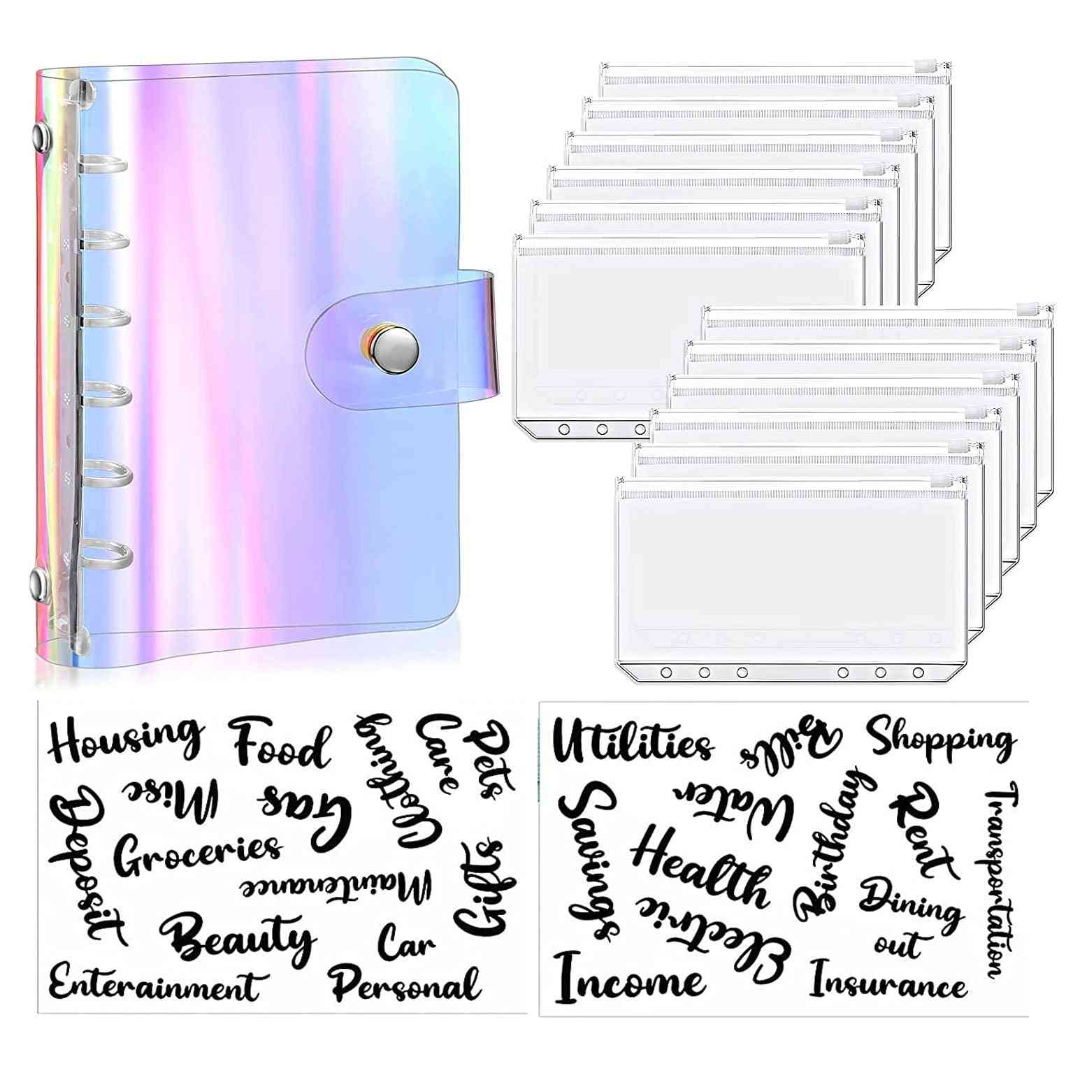 15 Pieces A7 Soft Pvc 6-ring Binder Cover 12 Mini Binder