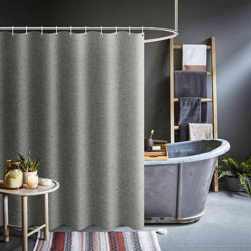 Shower Imitation Linen Waterproof Bath Curtains For Bathroom