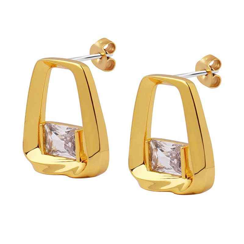 Zircon Copper Earrings Shiny Accessories Non-fading For Girl