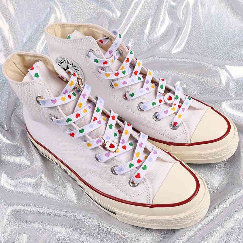Flat Love Heart Shoelaces For Sneakers Suitable
