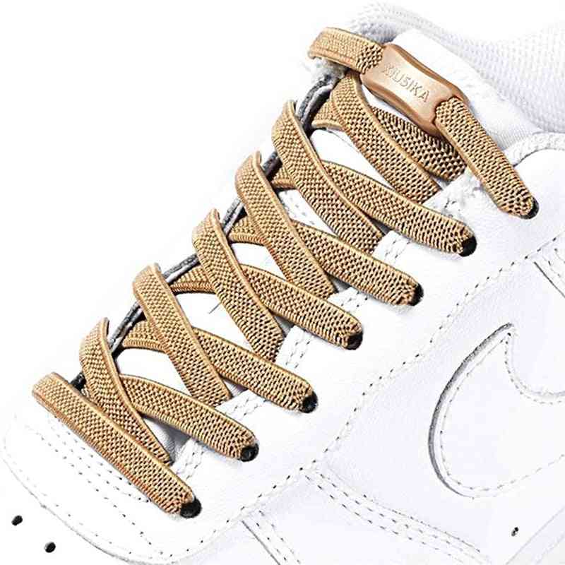 No Tie Shoelaces Elastic Reticulated Woven Flat Shoelaces