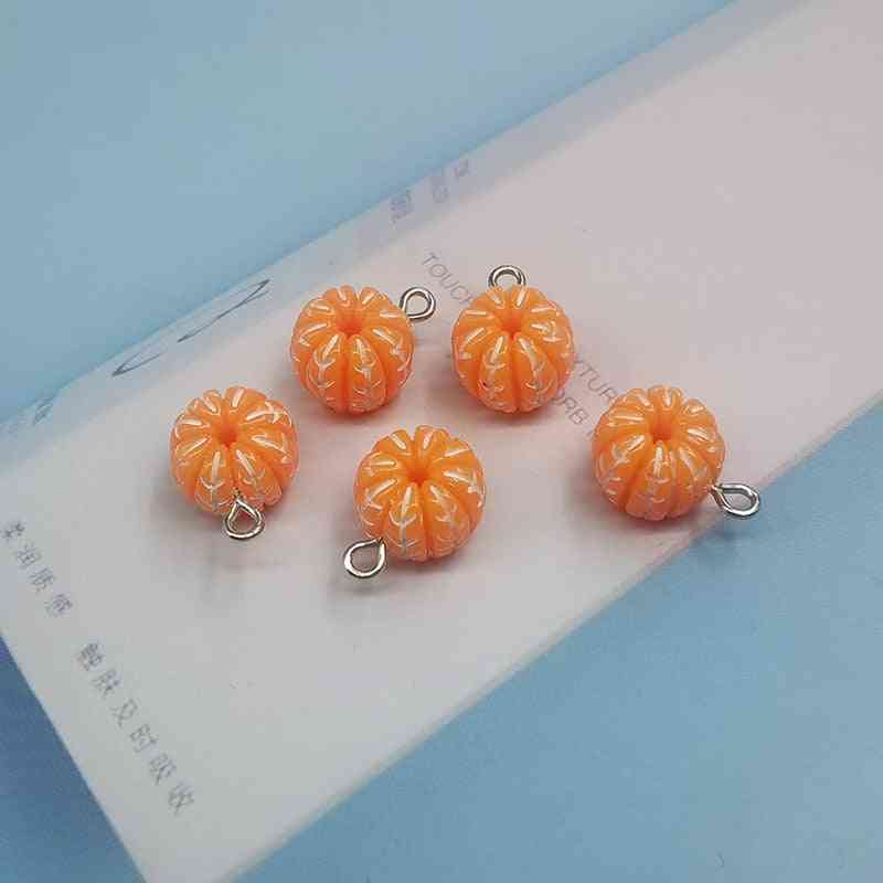 Cute Fruit Orange Resin Charms For Earring