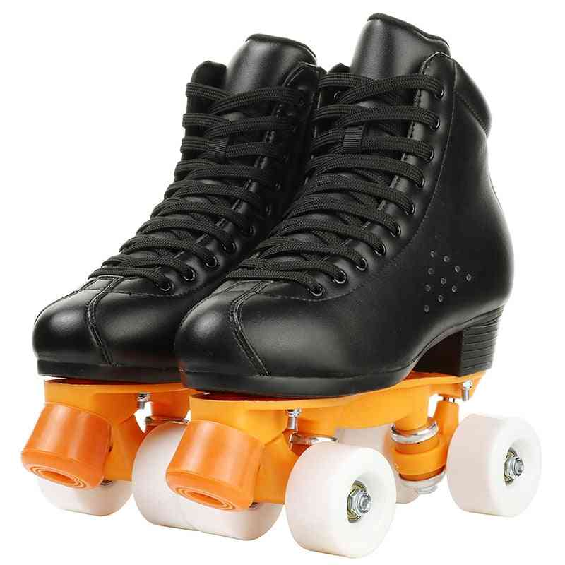 Patines Wrotki Leather Roller Skates Shoe Set-a
